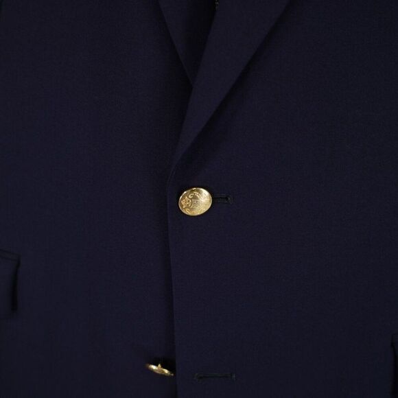Hart Schaffner Marx Wool Blue 2 Gold Button Blazer 42R / Slim 44R - Picture 4 of 14